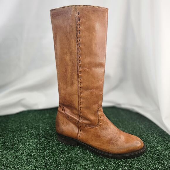 True Religion Leather Knee-High Riding Boots Size 8.5 - Picture 4 of 7